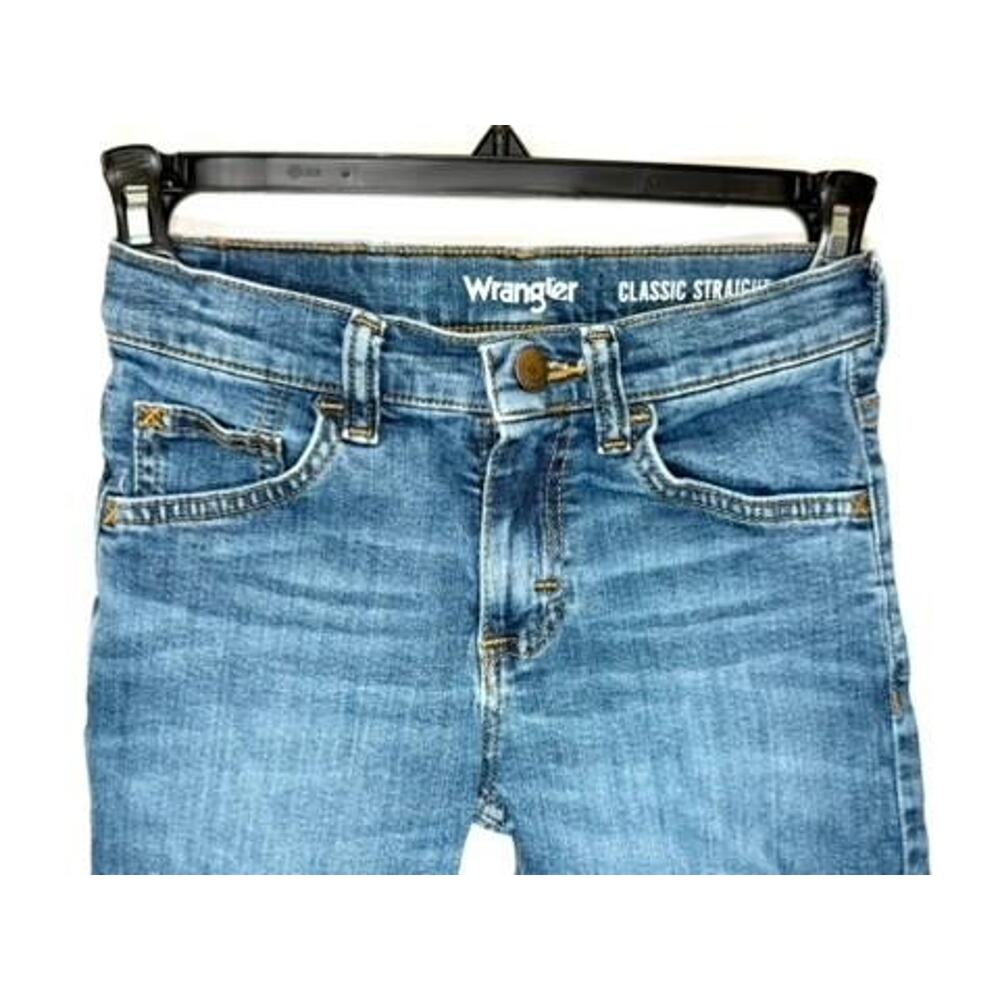 Wrangler Boys Jeans Size 8 Slim Classic Straight Leg Blue Denim Stretch Pants - Picture 2 of 7